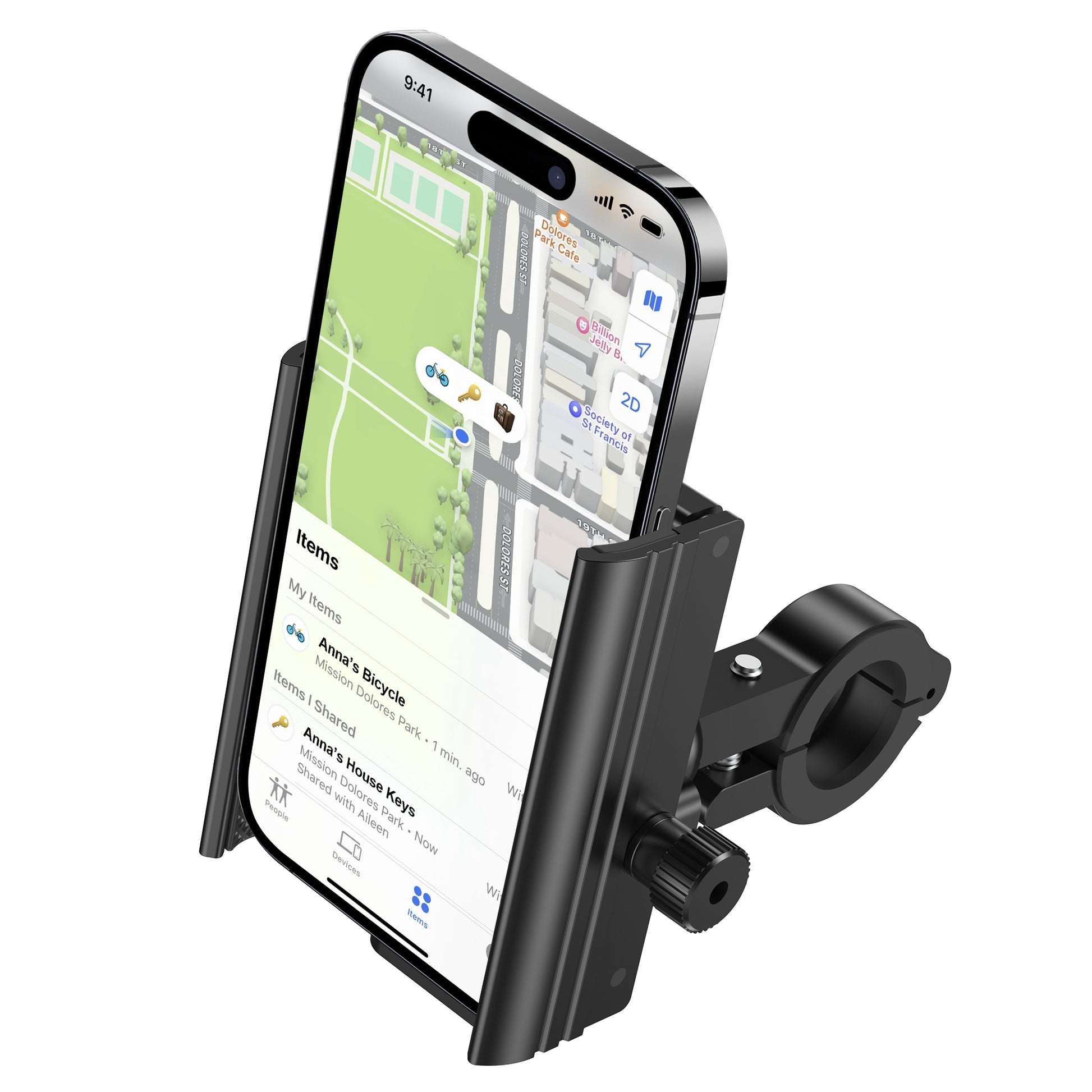 Ubike GPS Tracker Bike Phone Mount, Hidden Bicycle Phone Mount Tracker Compatible with Apple Find My (iOS Only),Lost Mode, No Monthly Fee, Built-in GPS Tracker Motorcycle Handlebar Clamp for iPhone Lulaven