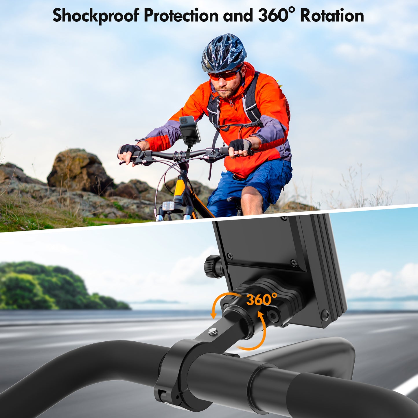 Ubike GPS Tracker Bike Phone Mount, Hidden Bicycle Phone Mount Tracker Compatible with Apple Find My (iOS Only),Lost Mode, No Monthly Fee, Built-in GPS Tracker Motorcycle Handlebar Clamp for iPhone Lulaven