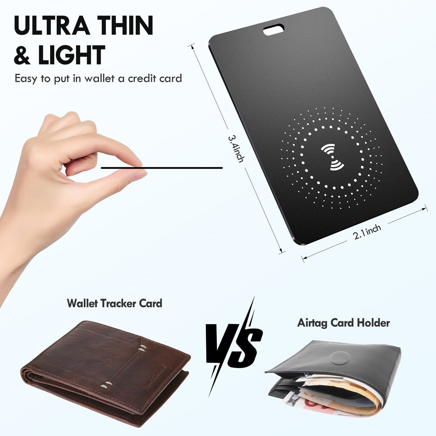 lulaven i Card——Smart Bluetooth Tracker, Item Finder Works with Google's Find Hub (Android Only) App, Trakcer Tag Locator for Keys, Luggage, Satchel. Lulaven