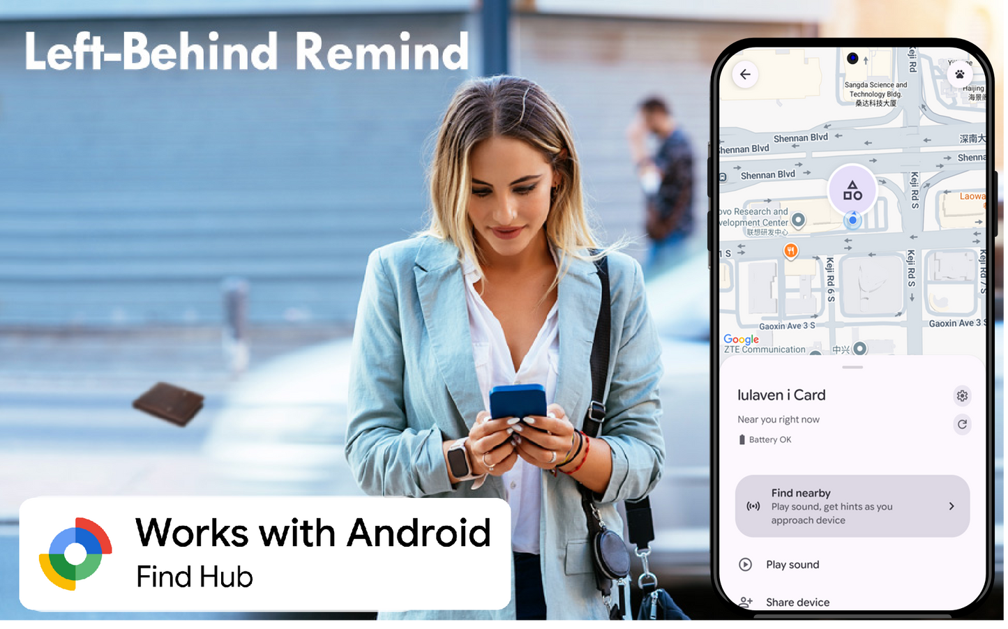 lulaven i Card——Smart Bluetooth Tracker, Item Finder Works with Google's Find Hub (Android Only) App, Trakcer Tag Locator for Keys, Luggage, Satchel. Lulaven