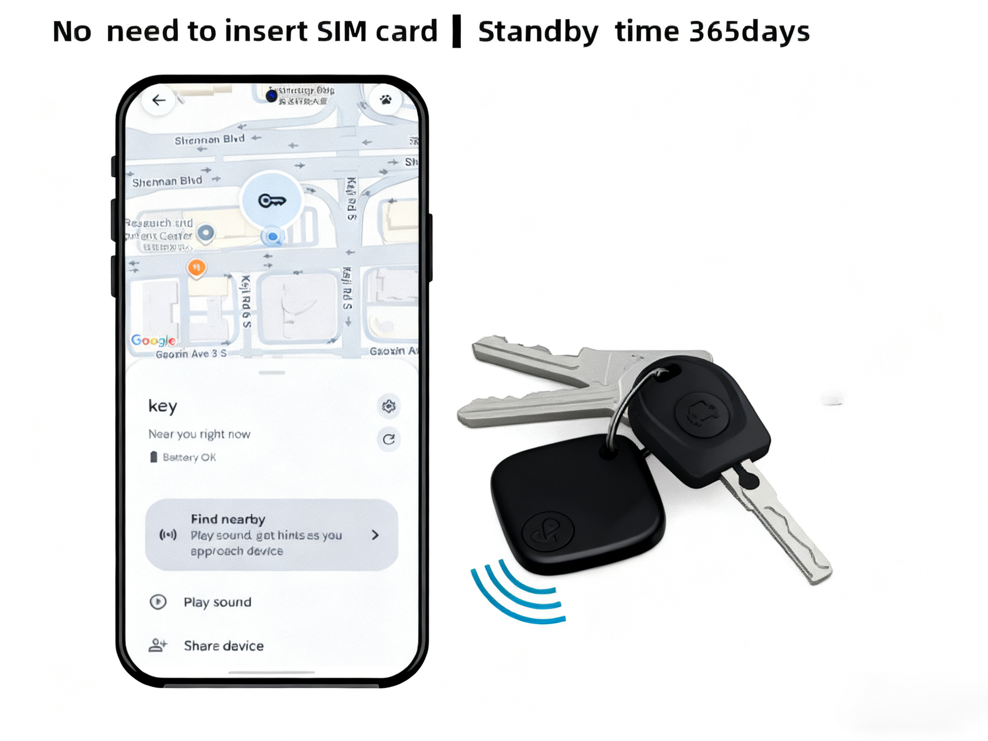 lulaven Wireless locator —Smart Bluetooth Tracker, Item Finder Works with Google's Find Hub (Android Only) App, Trakcer Tag Locator for Keys, Luggage, Satchel,wallet. Lulaven