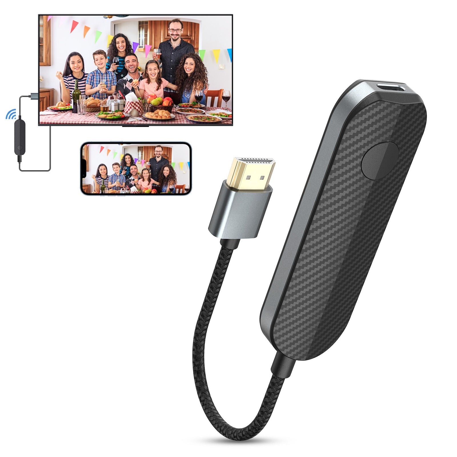 Lulaven iShare Wireless HDMI Adapter for iPhone/iPad - Apple iOS Screen Mirroring to TV/Projector/Monitor, 1080P Full HD, Plug-and-Play Lulaven