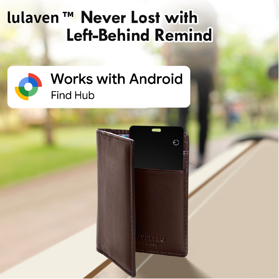 lulaven i Card—Smart Bluetooth Tracker, Item Finder Works with Google's Find Hub (Android Only) App, Trakcer Tag Locator for Keys, Luggage, Satchel,wallet. Lulaven
