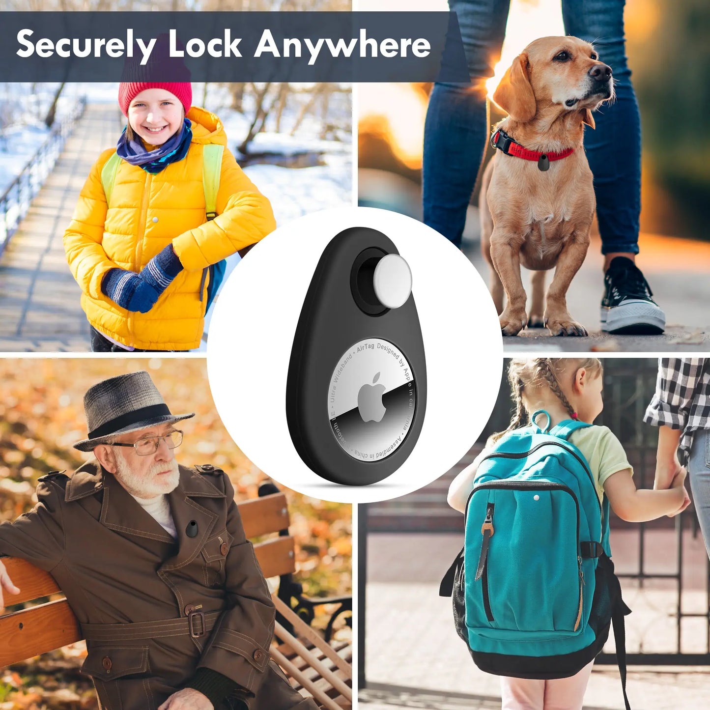 Airtag Holder for Kids & Pets Hidden 2 Pack GPS Tracker Case - Lulaven